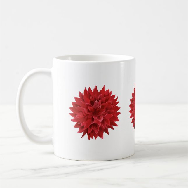 Mug Aquarelle Fleur rouge foncé (Gauche)