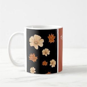 Mug aquarelle fleurie boho brûlé orange mariage