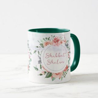 Mug Aquarelle Fleurs Shabbat Shalom Café