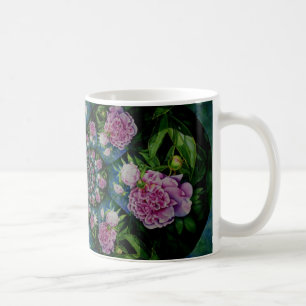 Mug Aquarelle florale de pivoine rose blanc