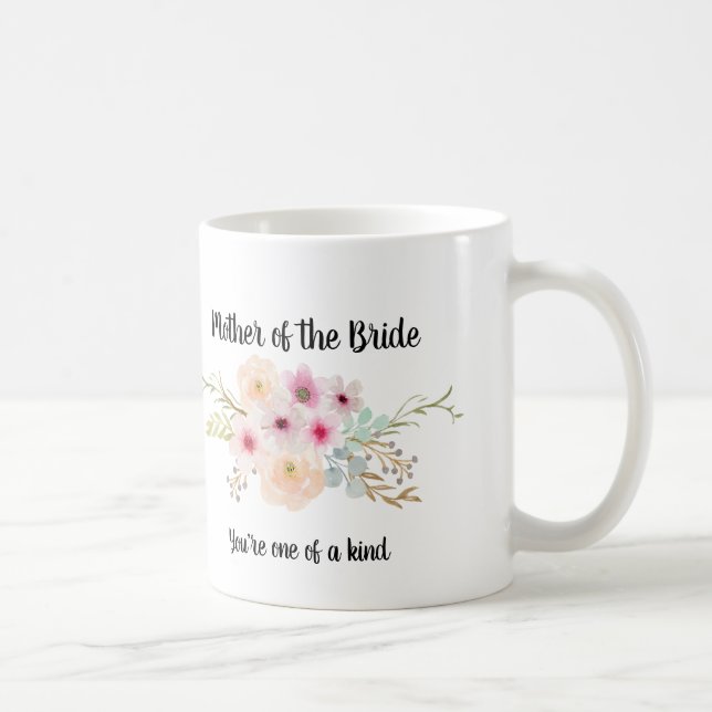 Mug Aquarelle Florale MÈRE DE LA FÊTE MARINE (Droite)