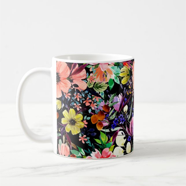 Mug Aquarelle florale motif sans couture. Différents b (Gauche)