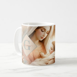 Mug Aquarelle florale personnalisée Bébé Jésus Nativit