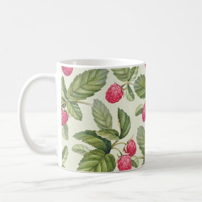 Mug Aquarelle Framboise Motif sans couture (Gauche)