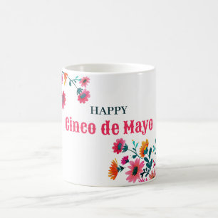 Mug Aquarelle Fuchsia Floral Elegant Cinco de Mayo
