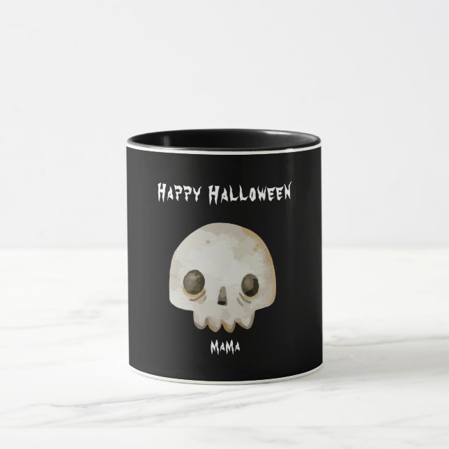 Mug Aquarelle Ghost Skeleton Happy Halloween Mama (Centre)