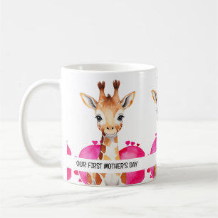 Mug Aquarelle Giraffe Personnalisée 1ère fête des mère