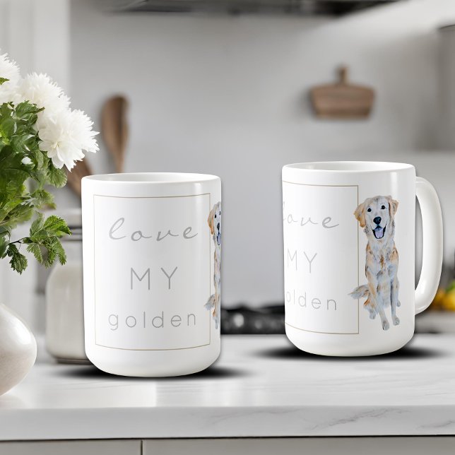 Mug Aquarelle Golden Retriever Chien (Créateur téléchargé)