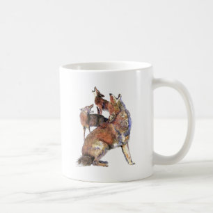 Mug Aquarelle Howling Coyotes Animal Nature Art