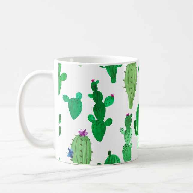 Mug Aquarelle illustration de cactus du désert à encre (Gauche)