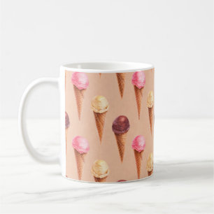 Mug Aquarelle illustration de crème glacée. Pat sans j