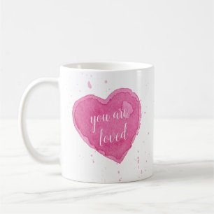 Mug Aquarelle Illustration du coeur Vous êtes adoré Mu
