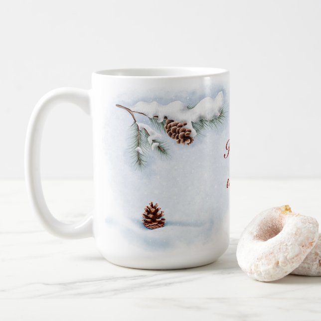 Mug aquarelle illustration "Happy Winter" (Avec donut)