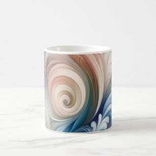 Mug Aquarelle Imaginaire Floral Pastel Bleu & Crème