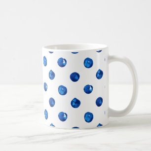 Mug Aquarelle indigo bleu pois motif
