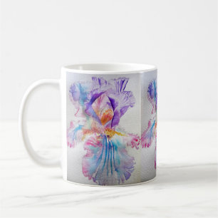 Mug Aquarelle Iris Fleur Peinture art irises