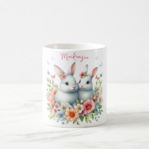 Mug Aquarelle Lapin de Pâques Personnalisé