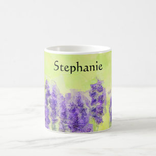 Mug Aquarelle lavande Ressort Floral Jaune