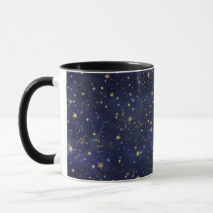 Mug Aquarelle lunatique d'étoiles célestes de bleu et