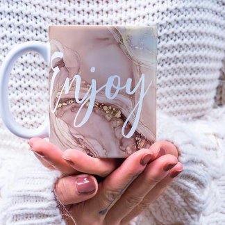 Mug Aquarelle moderne Dorée Dusée Profitez mignonne