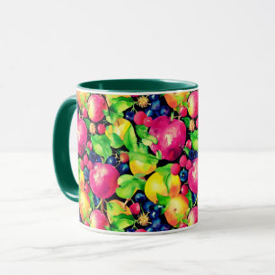 Mug Aquarelle Montage des fruits colorés