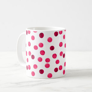 Mug Aquarelle motif à pois rouge aquarelle