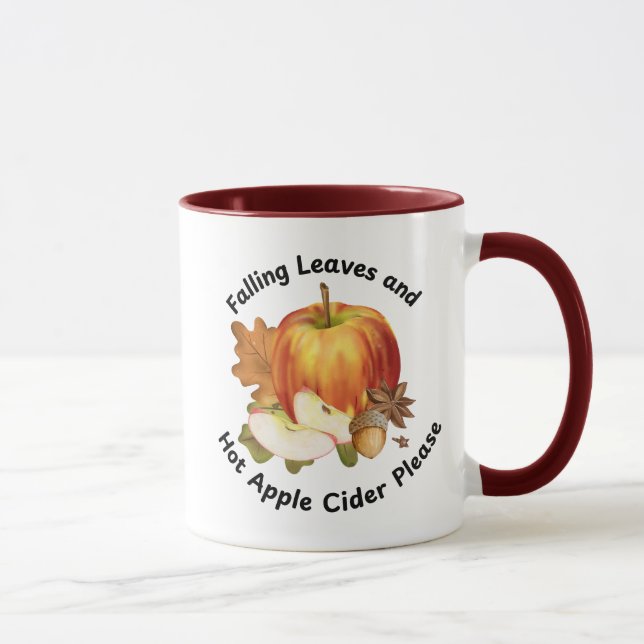 Mug Aquarelle moût de cidre de pomme (Droite)