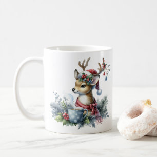 Mug Aquarelle Noël rennes