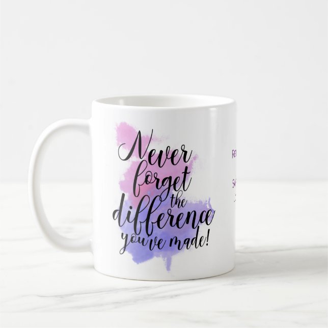 Mug Aquarelle N'Oubliez Jamais La Différence Retraite (Gauche)