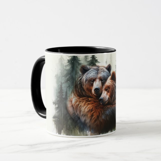 Mug Aquarelle Oears Rustic Wilderness Mariage (Devant gauche)