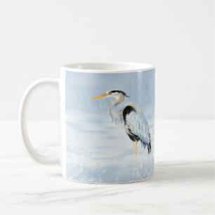 Mug Aquarelle Oiseau de grand héron bleu