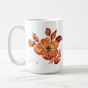 Mug Aquarelle orange Floral