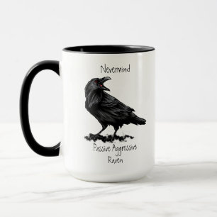 Mug Aquarelle Passive Agressive Raven fun Devis