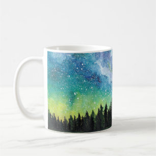 Mug Aquarelle paysage nocturne, Voie Lactée