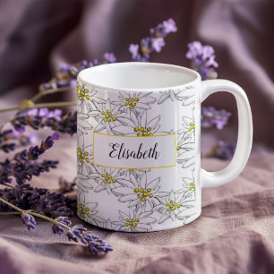 Mug Aquarelle personnalisée Edelweiss illustrée à la m