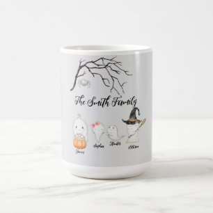 Mug Aquarelle personnalisée Fantôme famille Halloween 