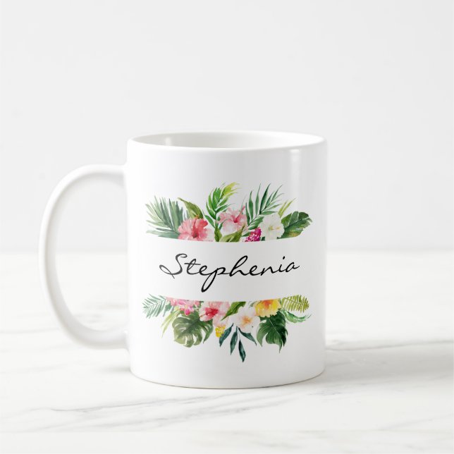 Mug Aquarelle personnalisée florale (Gauche)