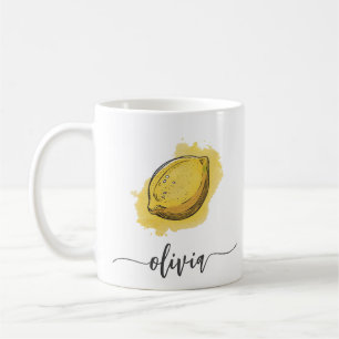 Mug Aquarelle personnalisée moderne tendance Citron ja