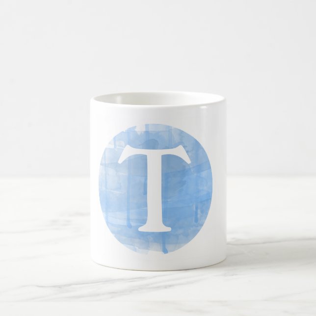 Mug Aquarelle personnalisée Monogramme initial Musique (Centre)