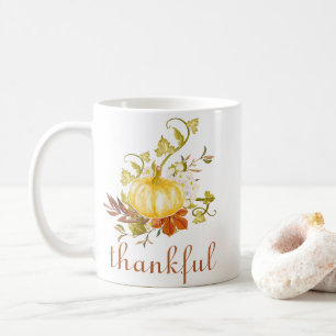 Mug Aquarelle plaisante Citrouille Thanksgiving Thanks