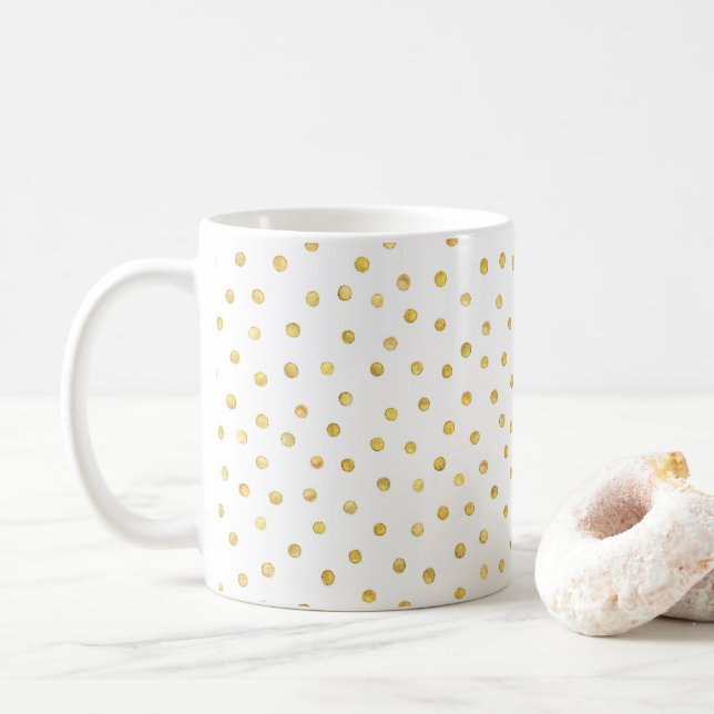 Mug Aquarelle pois jaune classique mule (Avec donut)