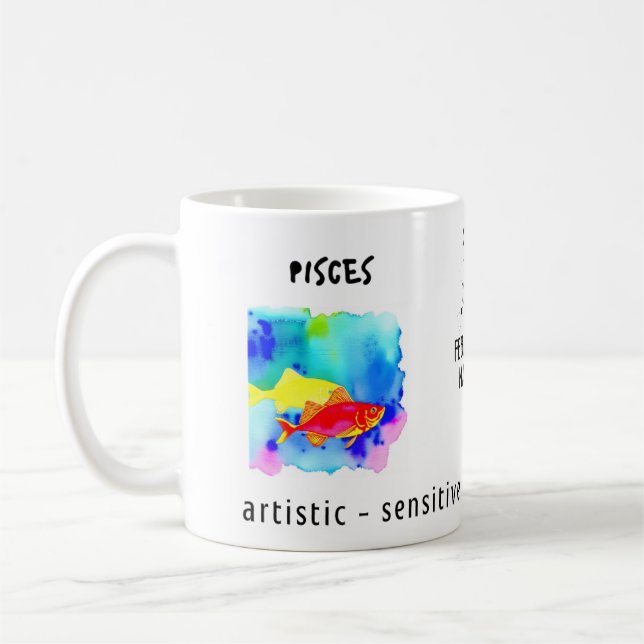 Mug aquarelle Poissons signe zodiaque et caractéristiq (Gauche)
