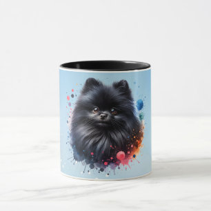 Mug Aquarelle poméranienne noire