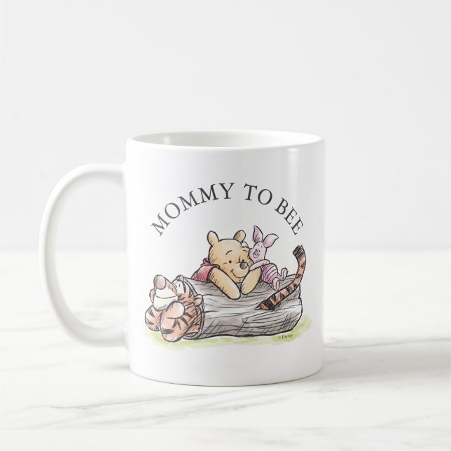 Mug Aquarelle Pooh & Pals Baby shower Mommy to Bee (Gauche)
