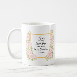 Mug aquarelle pour grand-mère, Cadeau personnalisé