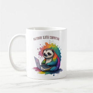 Mug Aquarelle Rainbow Cute Sloth Computing