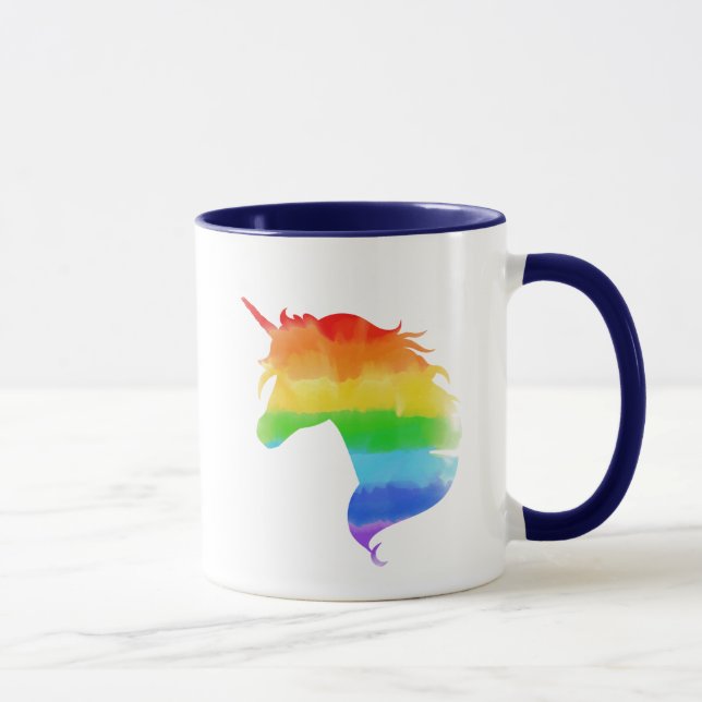 Mug Aquarelle Rainbow Unicorn (Droite)