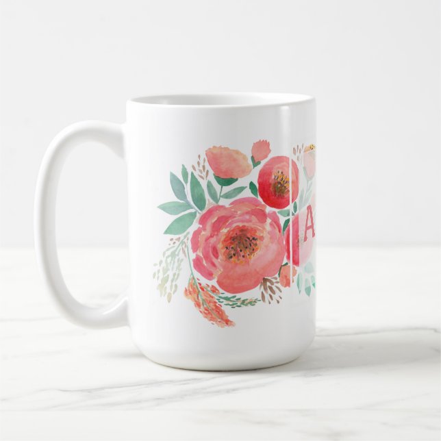 Mug Aquarelle, rose. (Gauche)