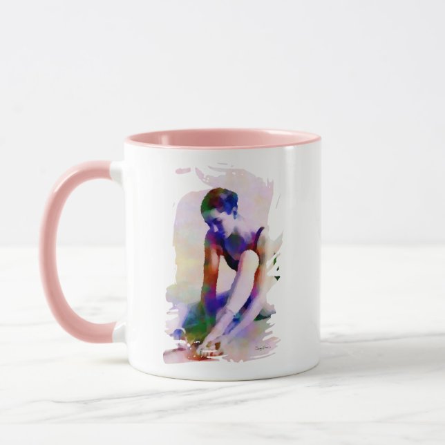 Mug Aquarelle rose Ballerina Art contemporain (Gauche)