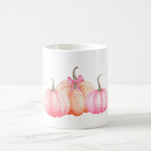 Aquarelle rose Bow Citrouilles pour l'automne